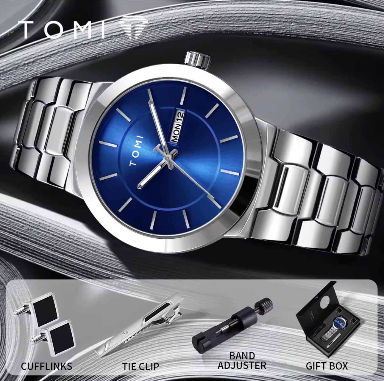 Montre TOMI T303 – Montre de luxe pour homme (Plusieurs couleurs)