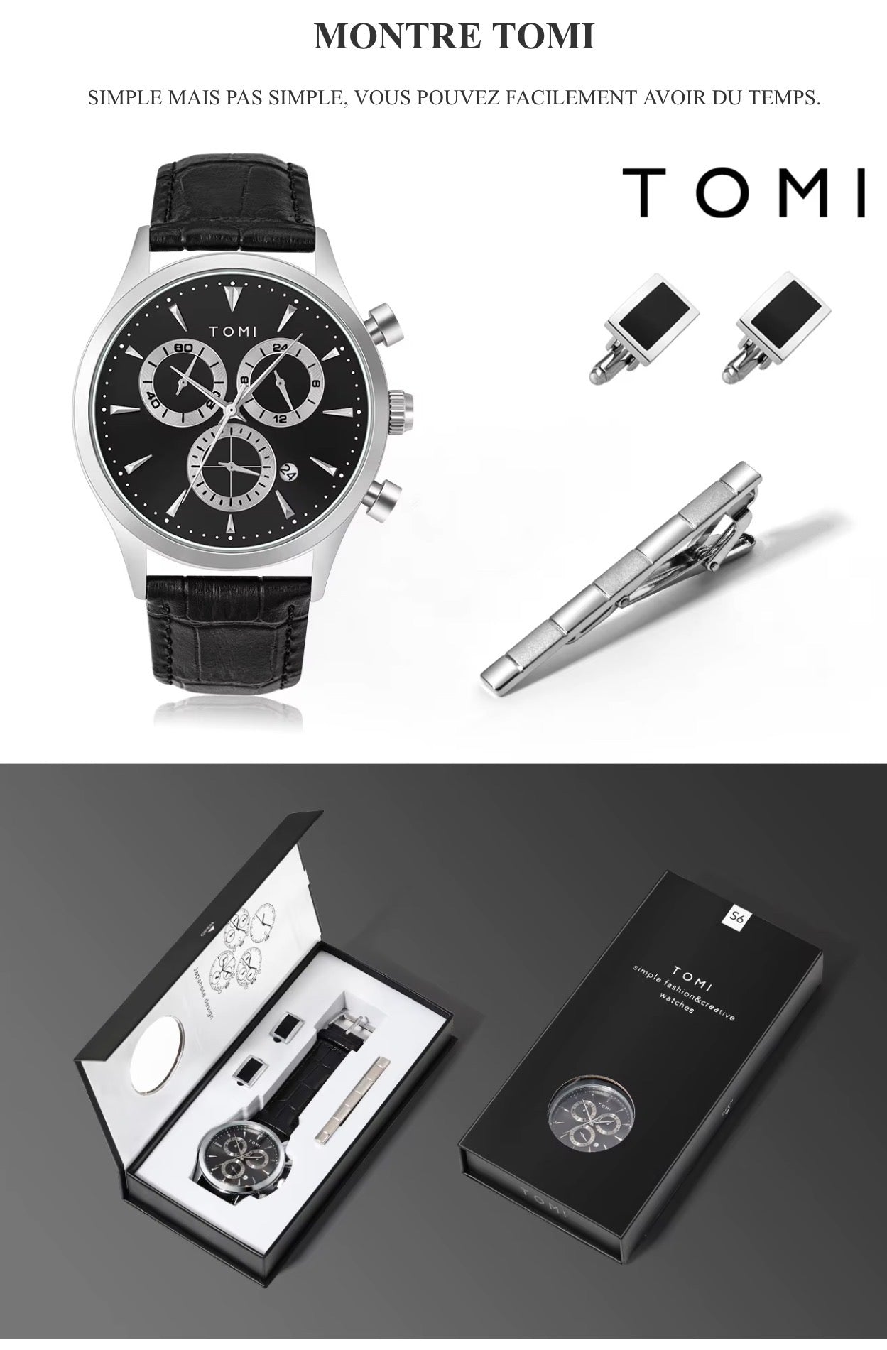 Montre Homme TOMI – Coffret Élégance